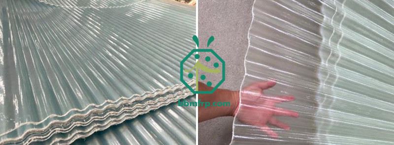 Transparent Waterproof FRP Skylight Insulation Fiberglass Corrugated Roof  Sheet